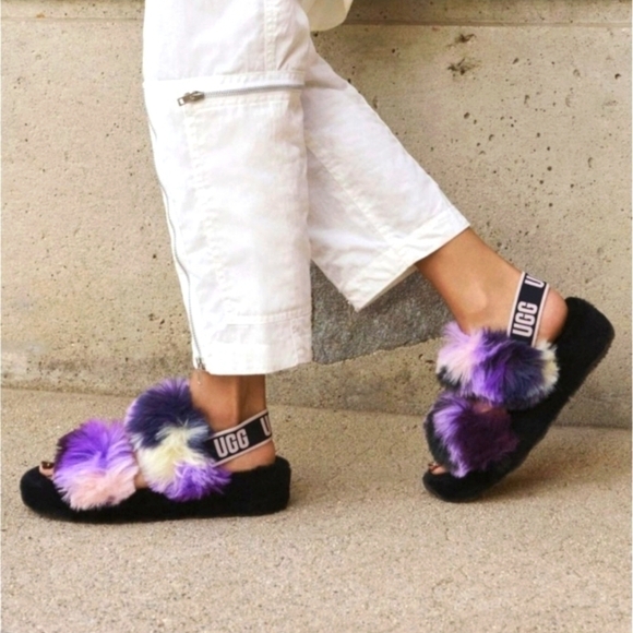 UGG Shoes - UGG Multicolor Fluffy Slippers